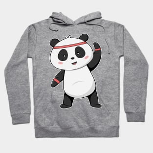 Panda at Fitness with Headband & Sweatband Hoodie